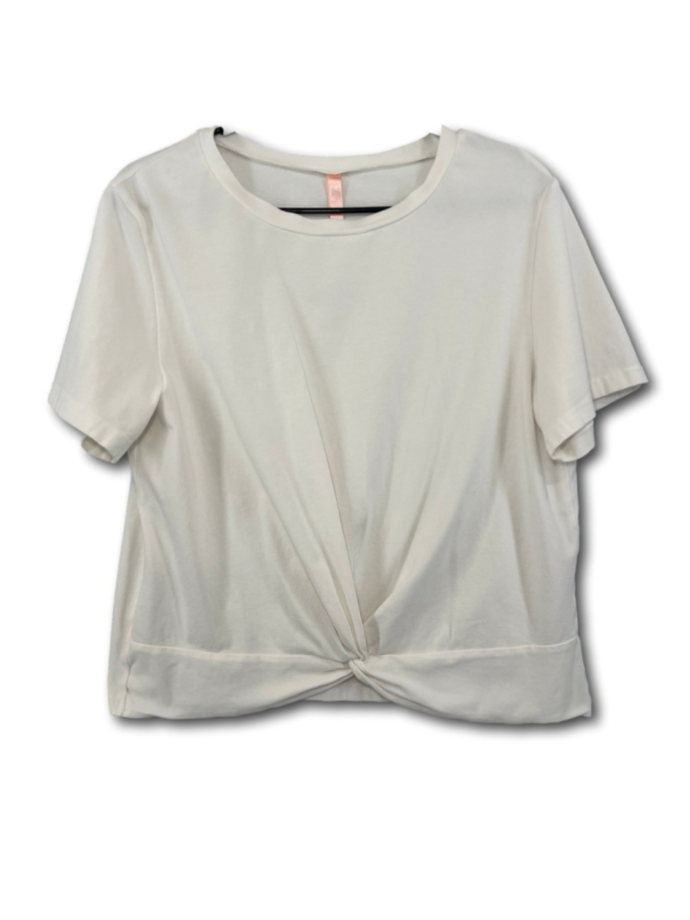 Jinkesi Short Sleeve T-Shirt Twist Front Hem White Women’s XLarge Staple Basic
